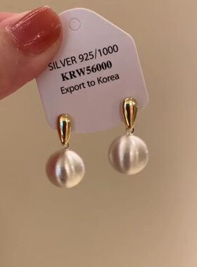 小众独特气质磨砂拉丝金属球耳钉2025新款爆款耳环轻奢高级感