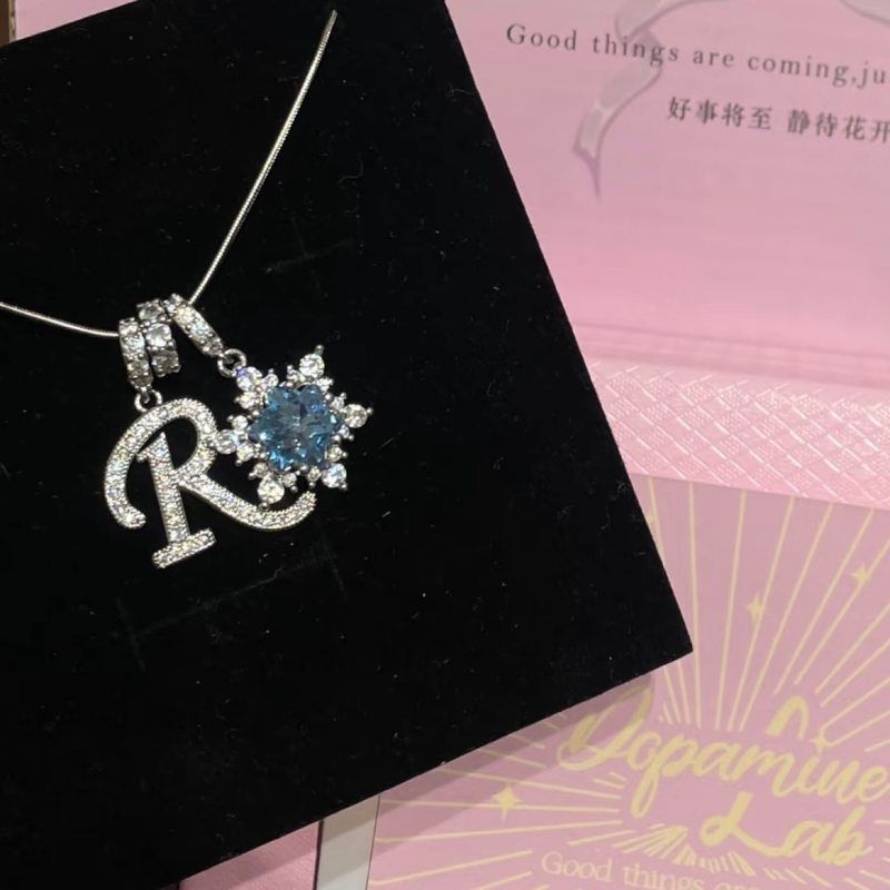 欧美26字母小众冰雪之恋字母diy项链 不锈钢链条保色