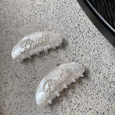 法式新娘醋酸镶钻抓夹简约高级感百搭后脑勺鲨鱼夹盘发夹发卡头饰