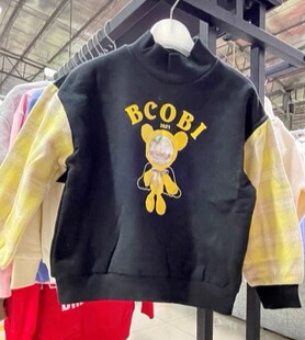 R R佛山店不可比喻印花加绒卫衣T恤2024秋冬新款男童女童长袖219