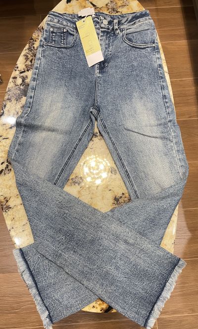 R R佛山店2025年秋季新款女款牛仔裤长裤微喇微弹女童青少年女潮