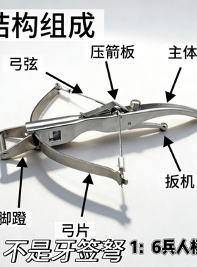 1:6兵人模型银角骑士弩中世纪风格复古成人玩具解压神器家居摆件