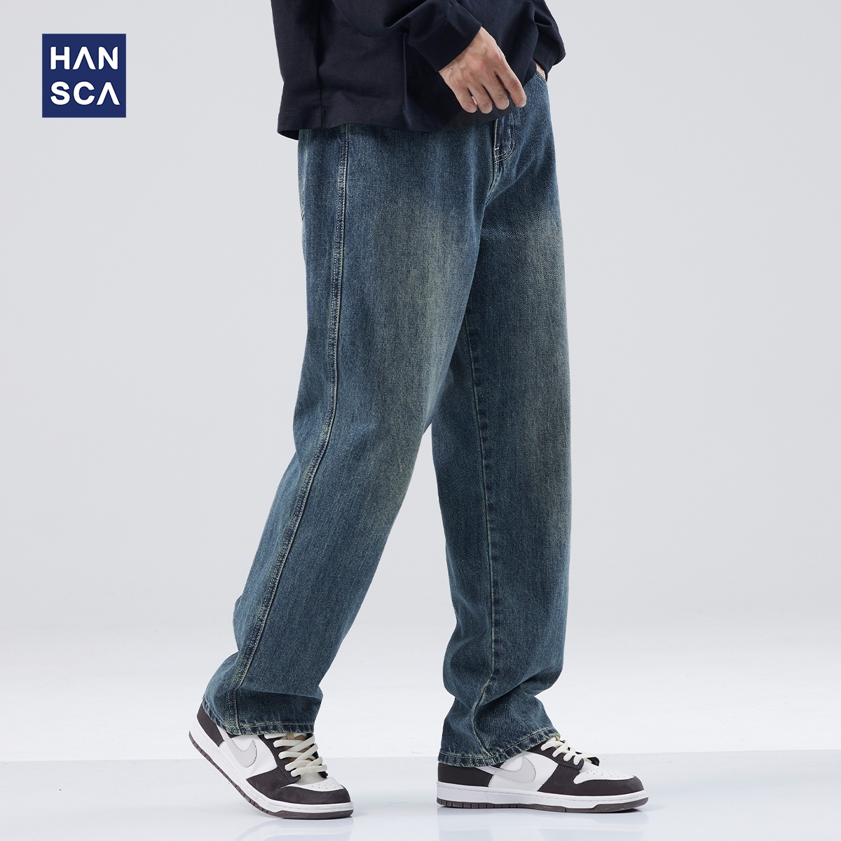 牛仔裤男秋季美式复古水洗