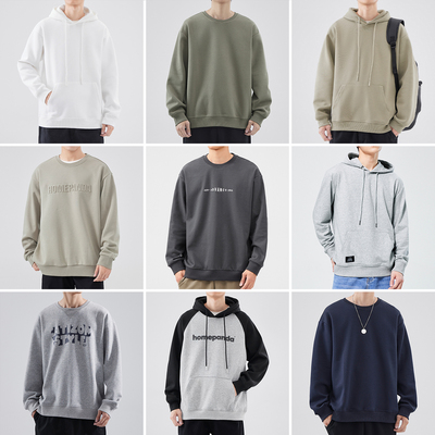 hansca美式字母印花卫衣男