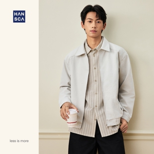 宽松休闲百搭春秋上衣外套 2026新款 hansca轻量化翻领夹克男士 春季