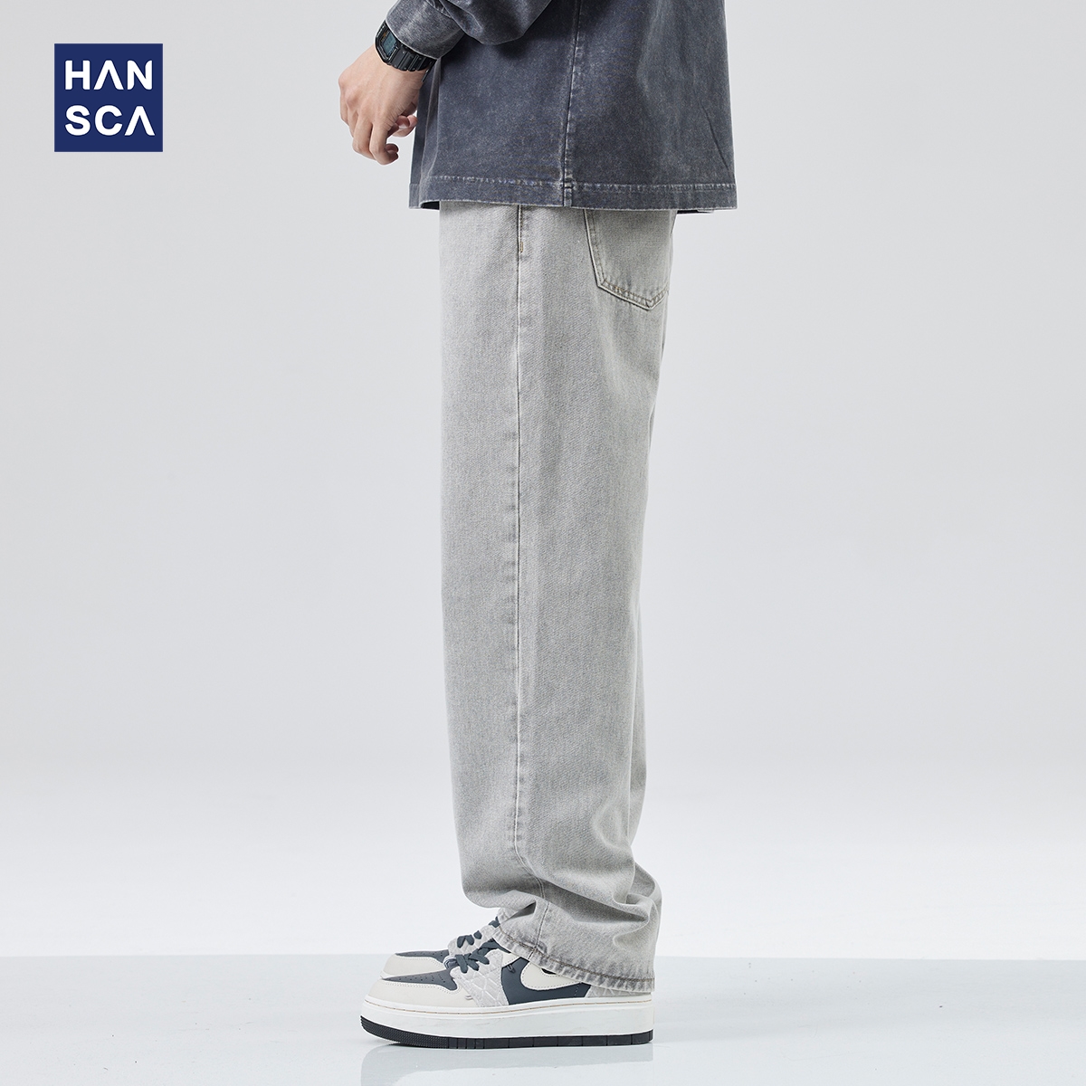 潮流宽松百搭时尚直筒休闲裤男