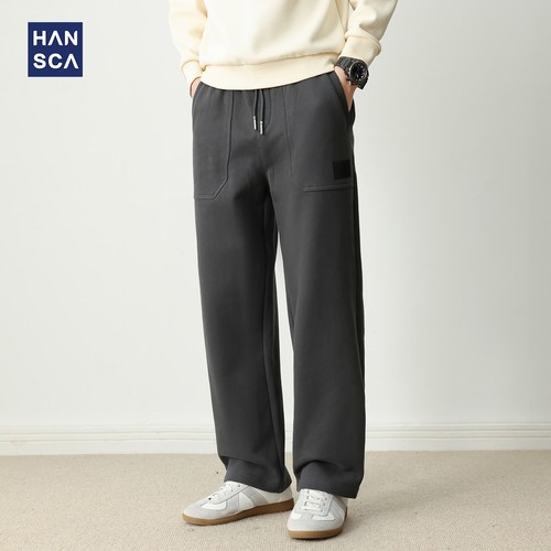 hansca475g恒温暖皮加绒直筒卫裤