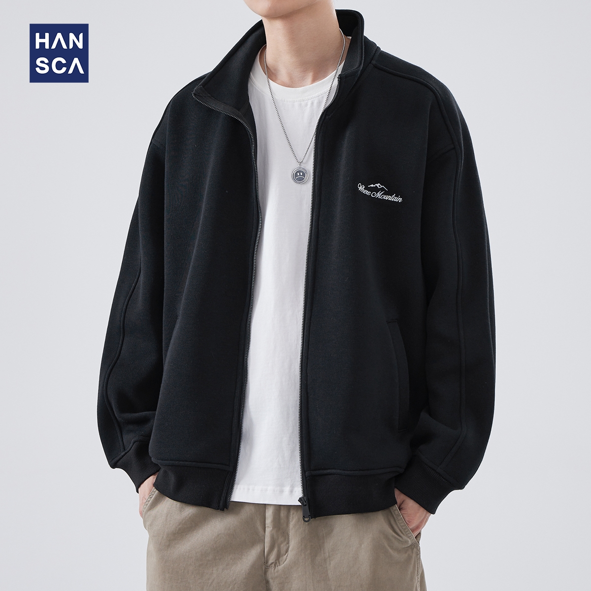 hansca奥粒绒开衫卫衣