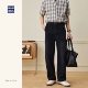 纯棉直筒休闲裤 男2026新款 美式 hansca春季 复古宽松肌理感黑色长裤