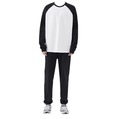 hansca秋季重磅插肩长袖t恤男士