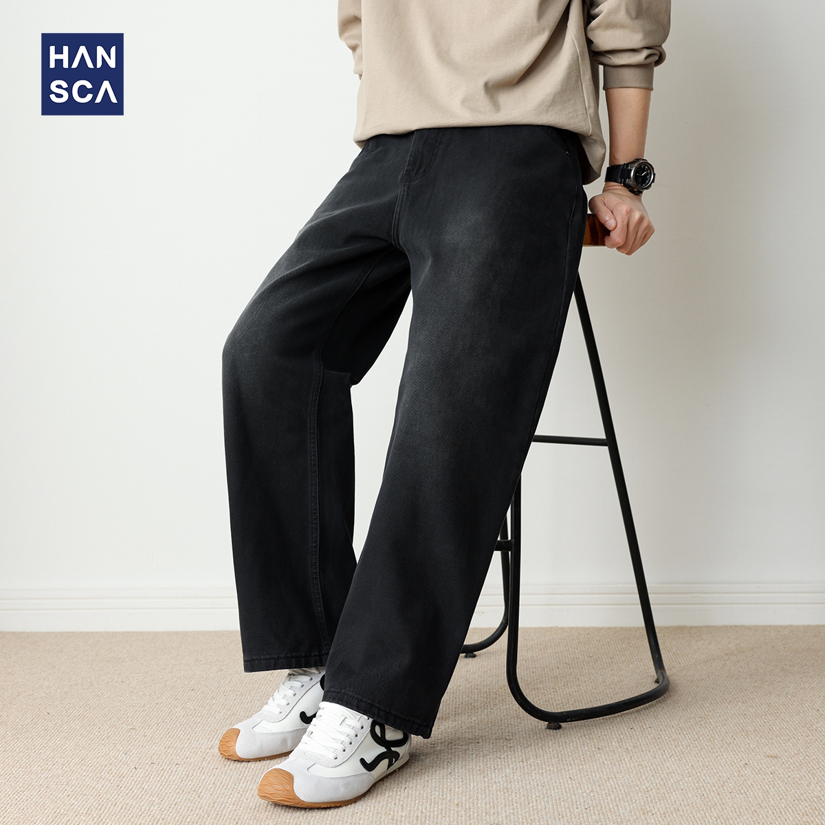 黑色直筒牛仔裤男2025秋季