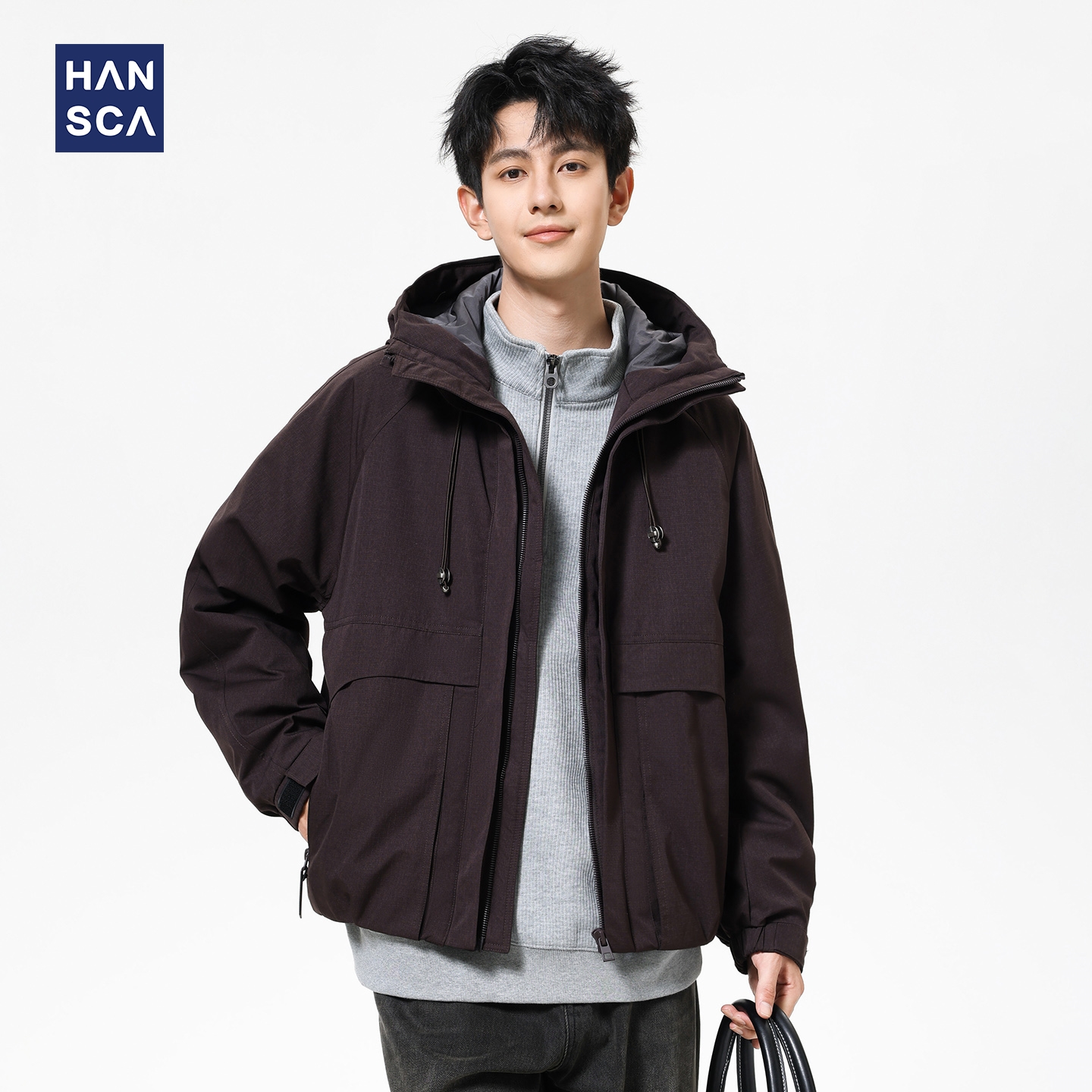 hansca复古工装防风运动棉衣外套