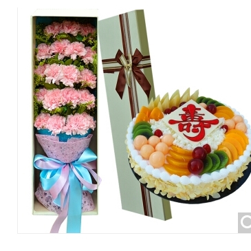 义乌市稠城江东稠江北苑后宅城西街蛋糕店鲜花店配送生日蛋糕玫瑰