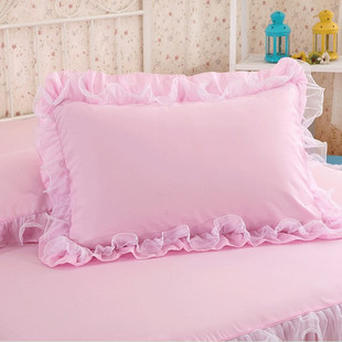 包邮 74cm枕头罩特价 纯色蕾丝花边枕套一对48 韩式