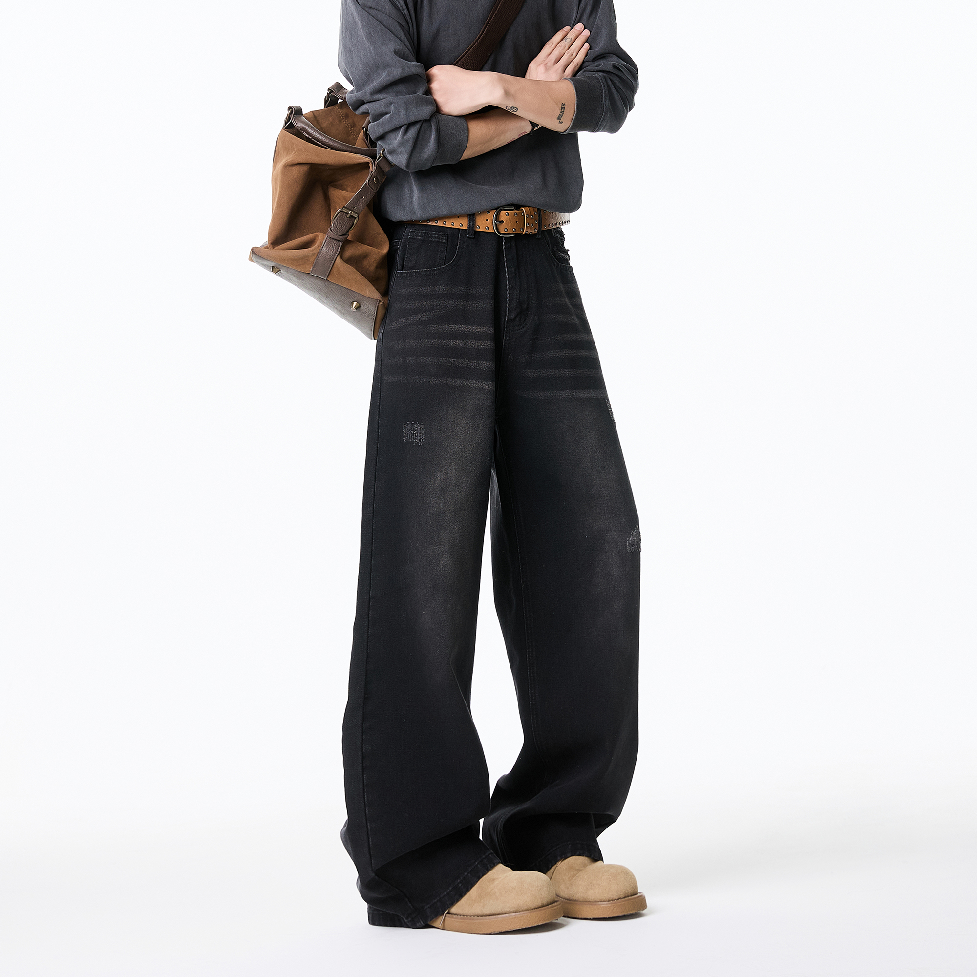 抖音品质2025春季新品牛仔裤微喇休闲牛仔裤HM108/P55控88，男装牛仔裤，电商A036