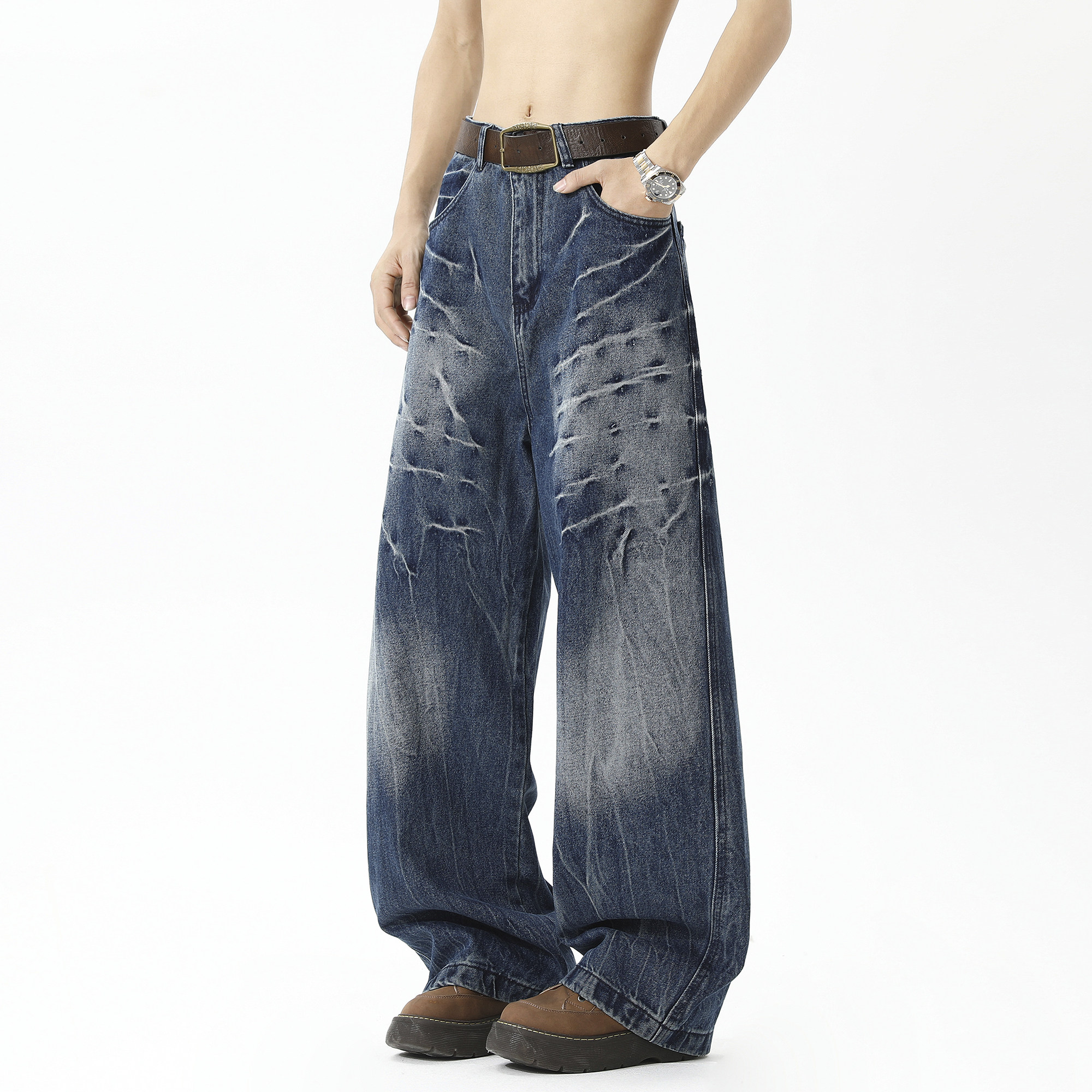 抖音品质2025春季新品牛仔裤HM122/PP55控88，男装牛仔裤，电商A036