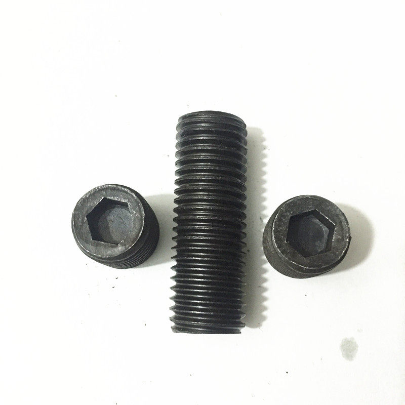 gb77内六角平端紧定螺钉机米din913止付顶丝m24x20-110油塞发黑