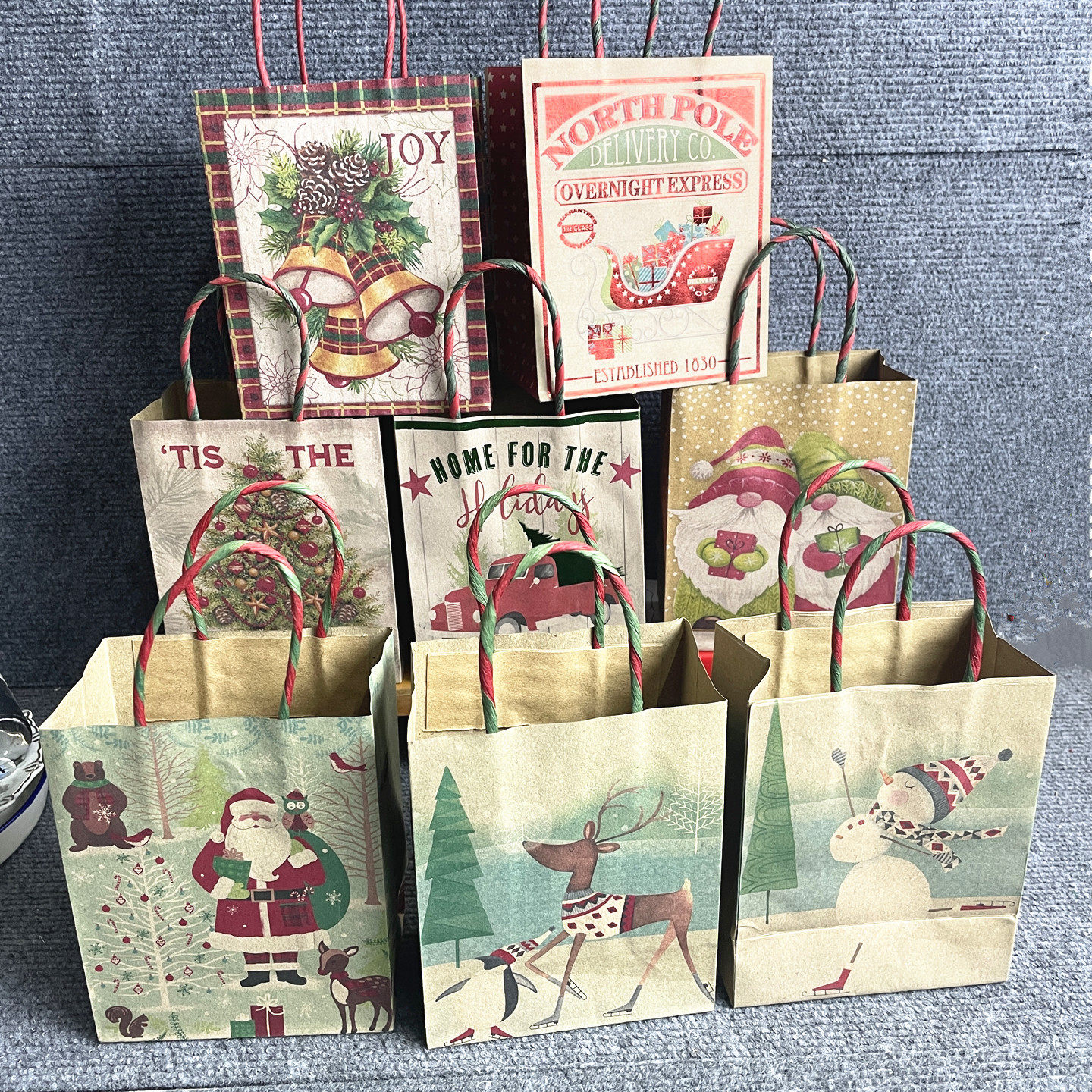 Gift Bag圣诞彩印牛皮纸小礼品袋手提袋礼物袋纸袋新品18