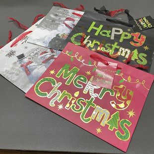 纸袋27 店手提袋雪人圣诞老人圣诞经典 Gift Bag圣诞纸袋印花袋服装