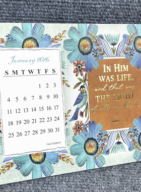 2026 POSTCARD DESK CALENDAR 明信片桌面日历烫金工艺17.5*15CM