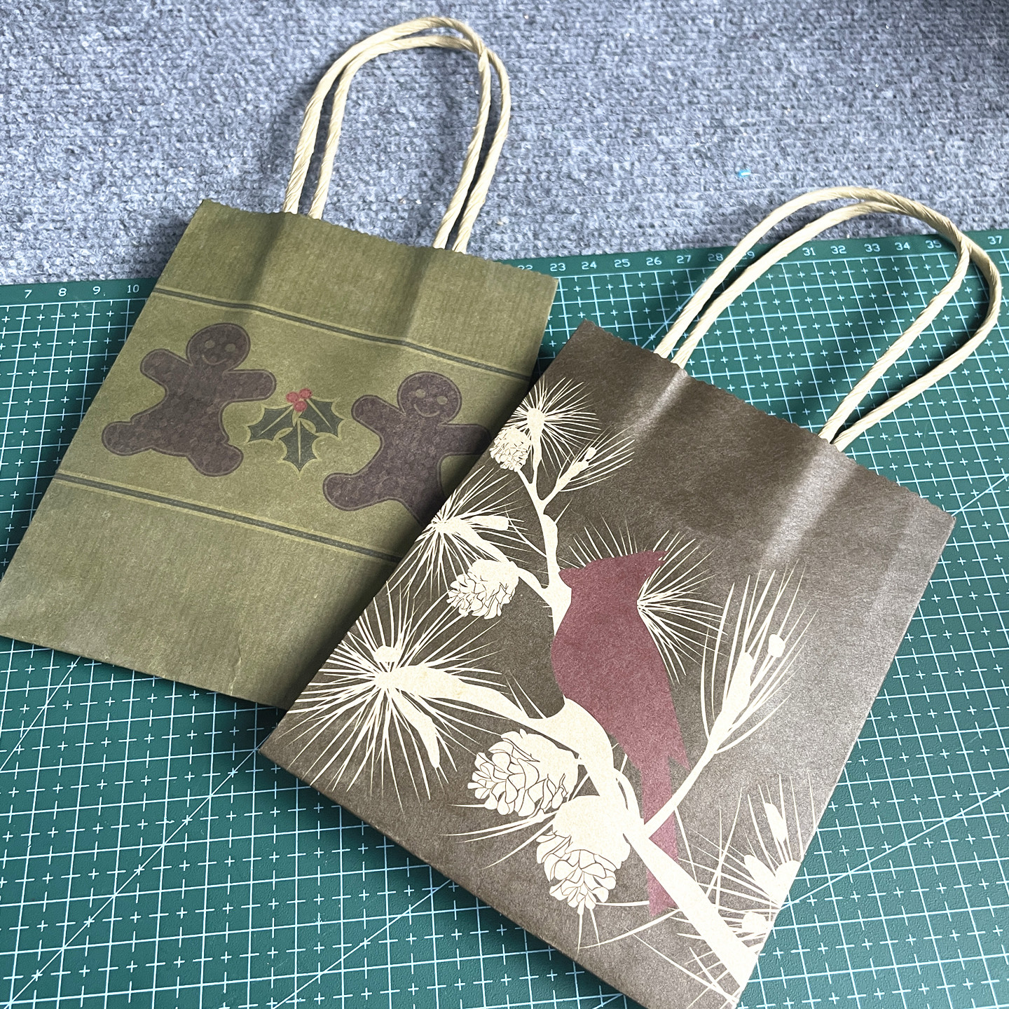 圣诞彩印牛皮纸小礼品袋手提袋礼物袋纸袋收纳袋14.5**6.5*11.2CM