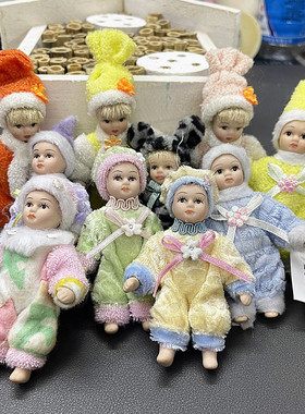 外贸尾货古董陶瓷娃娃手脚可活动女孩礼物怀旧复古洋娃娃摆件收藏