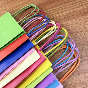 圣诞节节日礼物袋12色彩色纸袋手提纸袋礼物礼品袋13*8*21CM