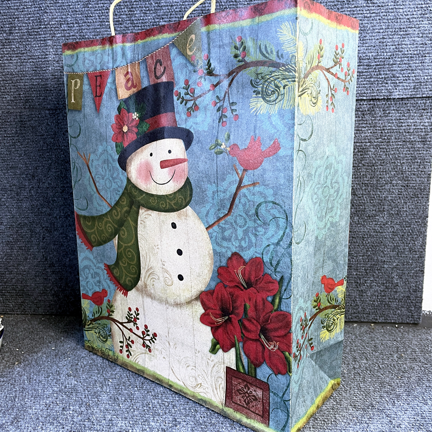 Gift Bag圣诞彩印牛皮纸礼品袋手提袋礼物袋纸袋37*28.9*11.5CM