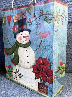 Gift Bag圣诞彩印牛皮纸礼品袋手提袋礼物袋纸袋37*28.9*11.5CM