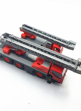 仿真消防车摆件云梯救火车合金惯性车仔3-6岁幼儿园宝宝生日礼