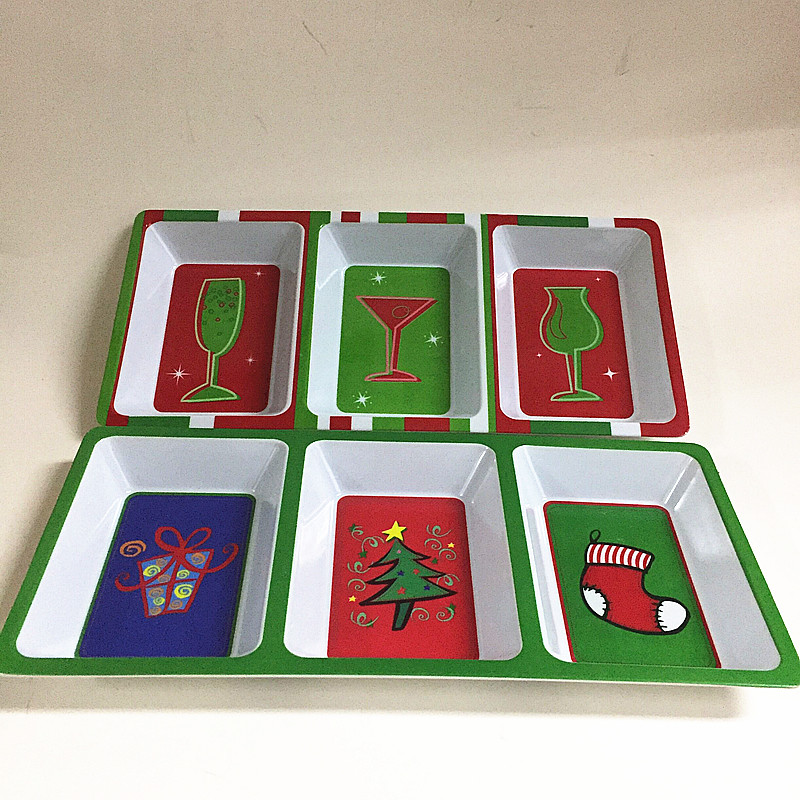 沙拉盘外单餐具三连盘密胺