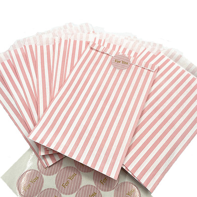 烘焙包装袋粉色条纹中国