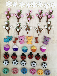 Scrapbook 原单3D立体贴套装 透明禮盒裝 手账相册装饰 多款