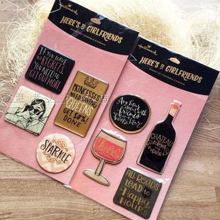 创意冰箱磁性贴 滴胶磁性冰箱贴 留言帖 白板磁贴 4PCS