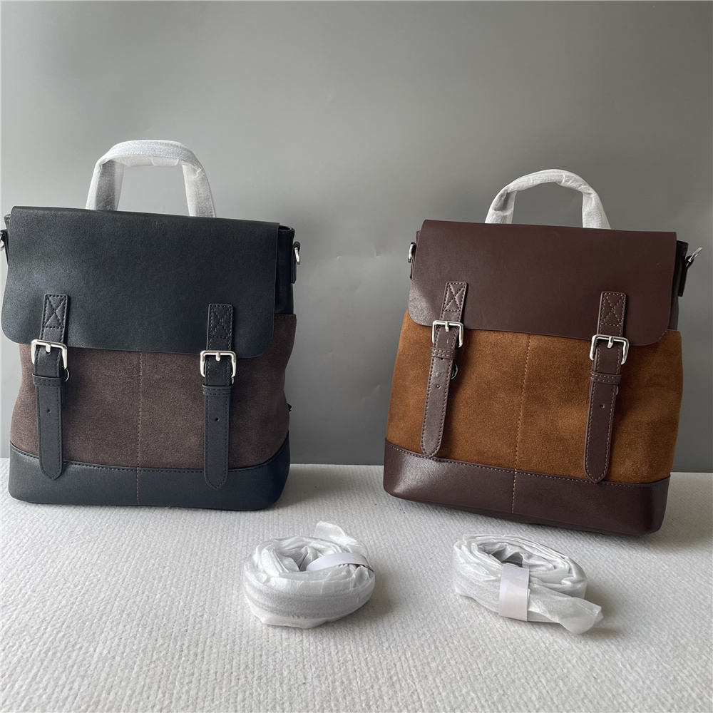 2025秋冬新款撞色单肩双肩双用背包时尚百搭磨砂皮女包外出通勤