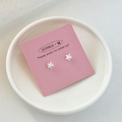 Donble M  S925纯银耳钉 mini鸡蛋花耳钉 甜美简约通勤百搭耳钉