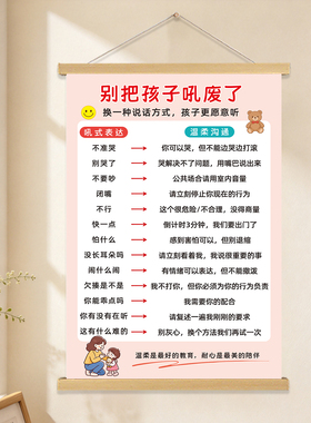 别把孩子吼废了家庭情绪管理挂画
