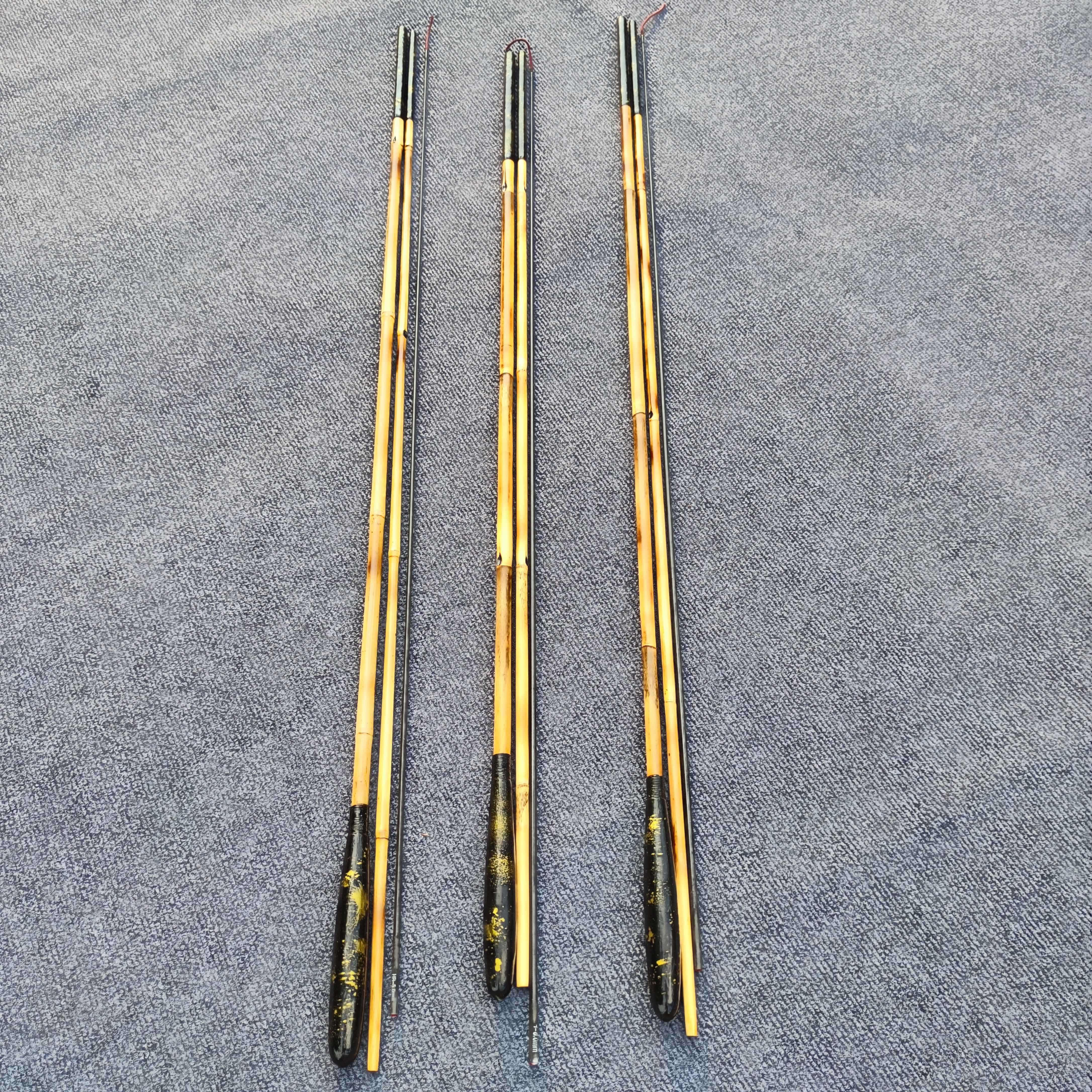 大漆纯手工真竹子鱼竿鲫鱼鲤鱼竿天然竹子竿特价批发三米三节收纳