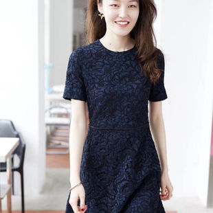 里衬重磅真丝 蕾丝背心 法国进口棉花朵圆领蕾丝连衣裙 巴黎线