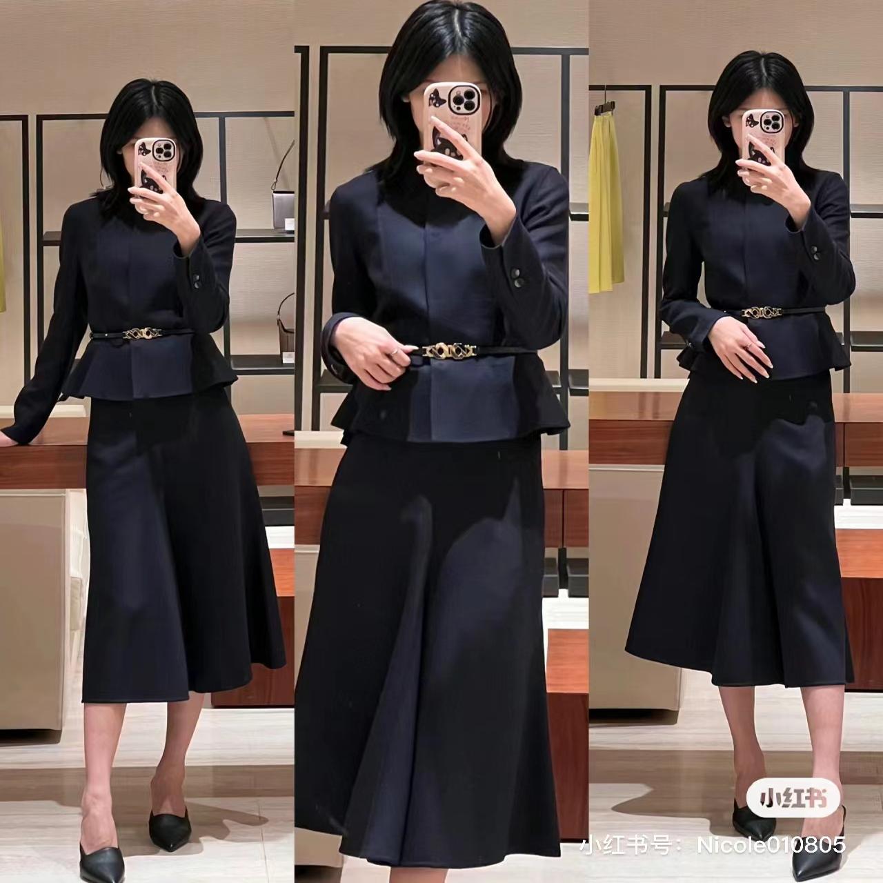 优雅气质荷叶边收腰腰带套装