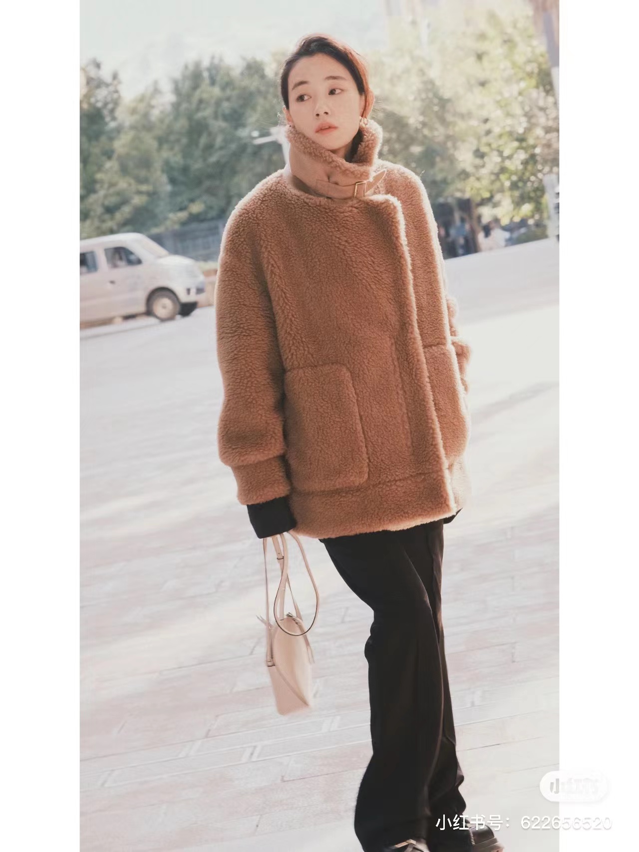 骆驼绒羊毛剪绒泰迪夹克毛绒