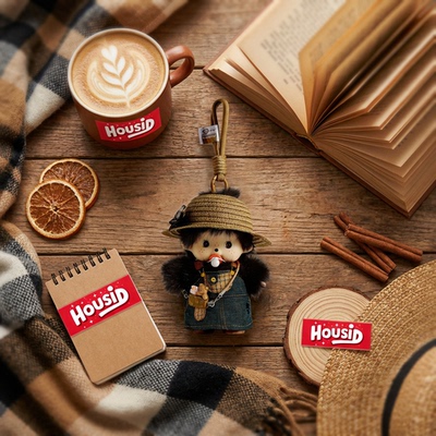 草帽蒙奇奇毛绒娃娃包挂件