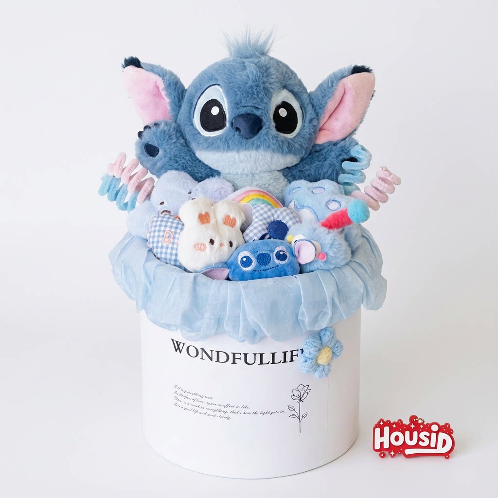 HOUSID日本史迪仔玩偶花束礼盒生日情人节礼物女生送闺蜜男女朋友