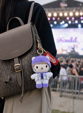 紫发比伯歌手kitty包挂件钥匙扣