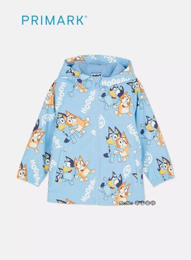 现货英国PRIMARK儿童布鲁伊家族宾果连帽风衣加绒外套冲锋衣防雨