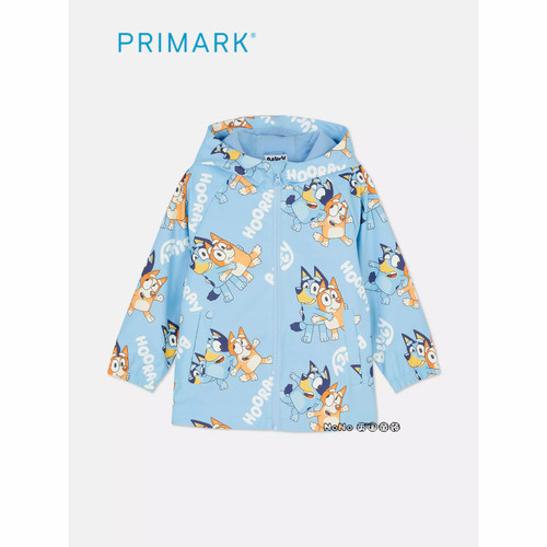 现货英国PRIMARK儿童布鲁伊家族宾果连帽风衣加绒外套冲锋衣防雨