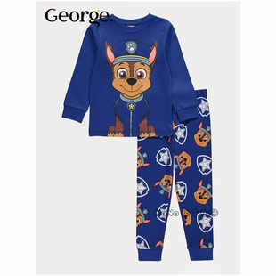 英国乔治George男童蓝汪汪队阿奇长袖家居服睡衣秋裤全棉1365922