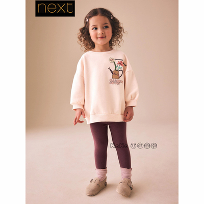 英国Next女童花园森系园丁蜗牛卫衣打底裤套装1-7岁新款Y14-139