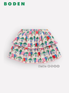 英国Mini Boden女童彩色大象半身裙短裤防走光2-14岁新款G5852