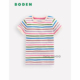 英国Mini BODEN女童彩色条纹短袖 T恤全棉2 代购 14岁新款 G5884